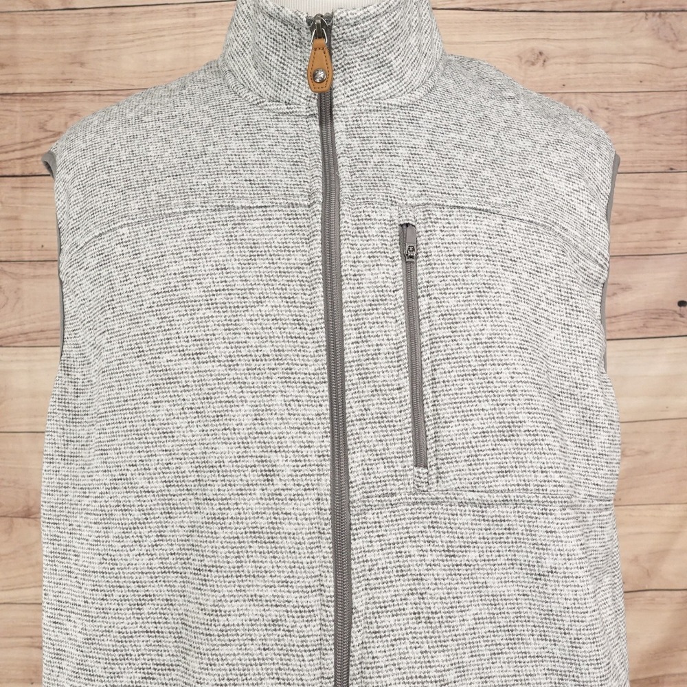 IZOD Fleece Vest Mens 2XL Gray Excellent Advantage Performance Full Zip Vest